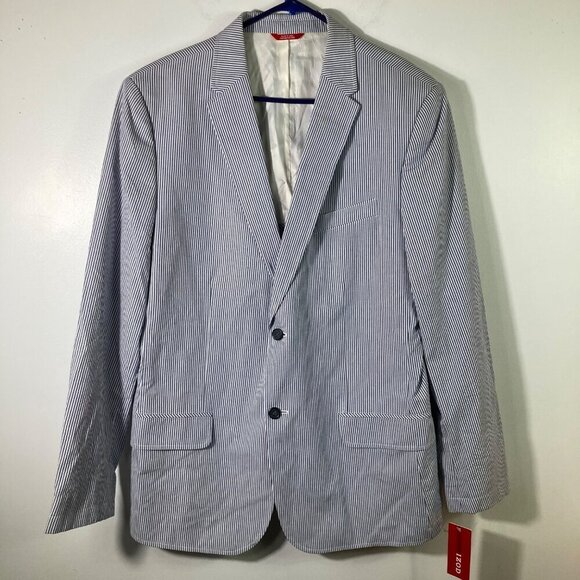 Mens Izod Saltwater‎ Pinstripe Jacket Blueprint Large NWT